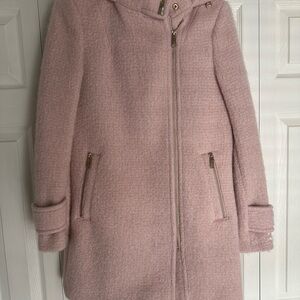 Women's Pink Wool Hooded Coat